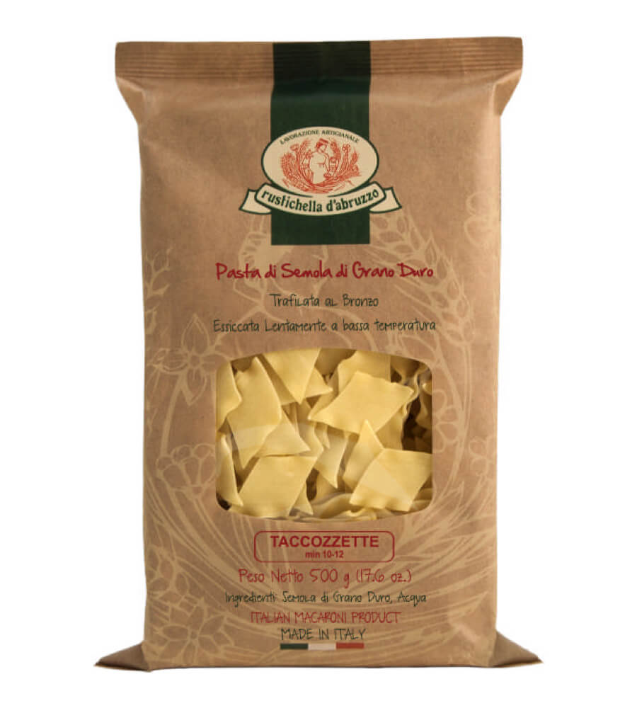 De taccozzette van rustichella d'abruzzo zijn van de hoogste kwaliteit. een pasta waar je meteen aan ziet dat ...