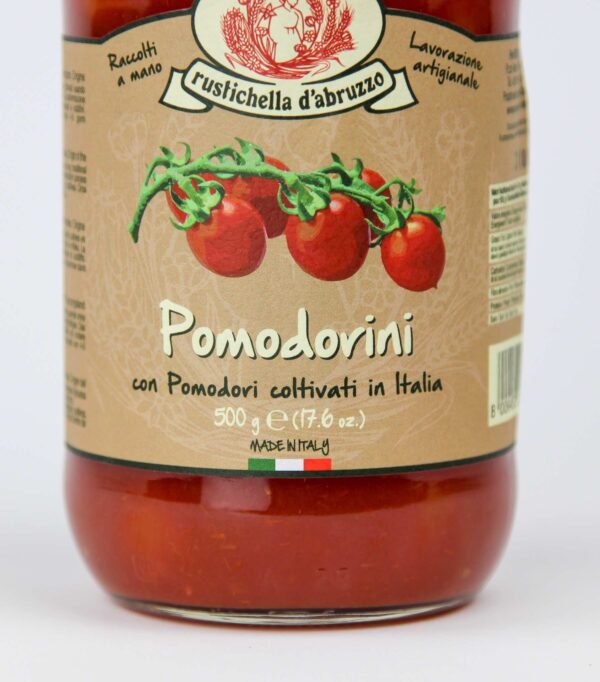 Pomodorini, kleine gepelde tomaten van Rustichella