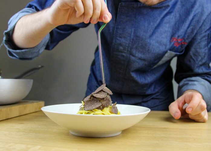 Pasta met truffel en paddenstoelen