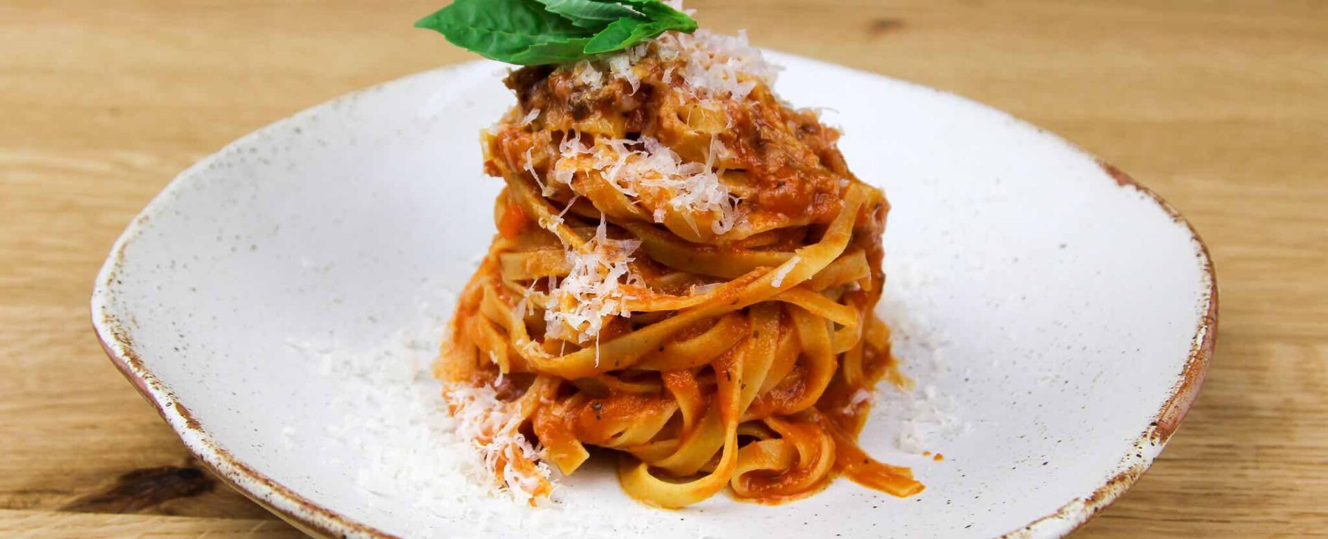 Pasta bolognese gemaakt met fettuccine