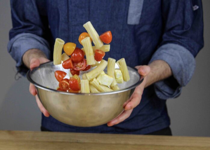 Salade Caprese met pasta