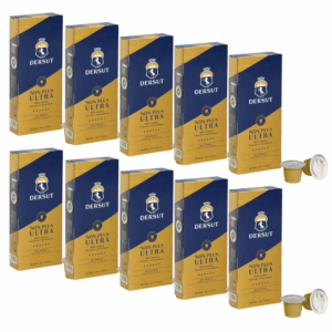 10x Dersut ‘Non Plus Ultra’ koffiecapsules. 100% Arabica, citrus & fruitig aroma. Nespresso®*-compatibel. Voor liefhebbers van verfijnde espresso.