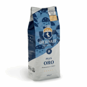 Dersut Oro koffiebonen 250g – premium 100% Arabica met tonen van cacao en noten. Perfecte Italiaanse espresso in compact formaat.