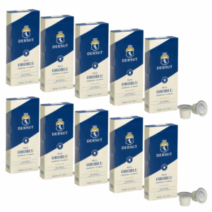 10x Dersut ‘Oro’ koffiecapsules. 100% Arabica, zachte & volle smaak, Nespresso®*-compatibel. Voor een perfecte espresso, elke dag opnieuw.