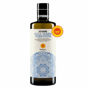 Authentieke olijfolie uit Terre Tarentine (D.O.P.) van LeFerre. Fruitig, fris en harmonieus van smaak. Perfect voor salades, vis en mediterrane gerechten. Vakmanschap uit Puglia.