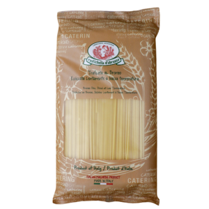 Spaghetti van Rustichella d’Abruzzo (1,5 kg). Ambachtelijke Italiaanse pasta van durum tarwe met perfecte al dente beet. Ideaal voor carbonara, bolognese.