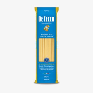 Ontdek De Cecco Bucatini, authentieke Italiaanse pasta van hoogwaardige durumtarwe met stevige al dente beet. Perfect voor amatriciana, carbonara en rijke sauzen.