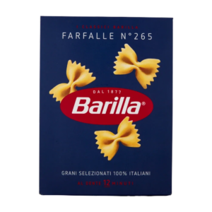 Bestel Barilla Farfalle, authentieke Italiaanse strikjespasta van hoogwaardige durumtarwe. Perfect voor salades, pesto en romige Italiaanse sauzen.