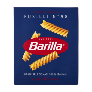Bestel Barilla Fusilli, authentieke Italiaanse spiraalpasta van hoogwaardige durumtarwe. Perfect voor pesto, pastasalades en mediterrane pastagerechten.