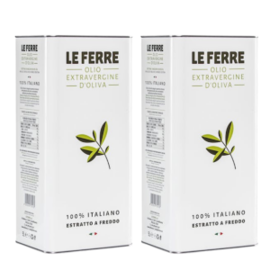 Voordeelbundel Le Ferre olijfolie 2x 5L. Extra vergine uit Italië, ideaal voor horeca en dagelijks koken. Licht fruitig en perfect in balans.