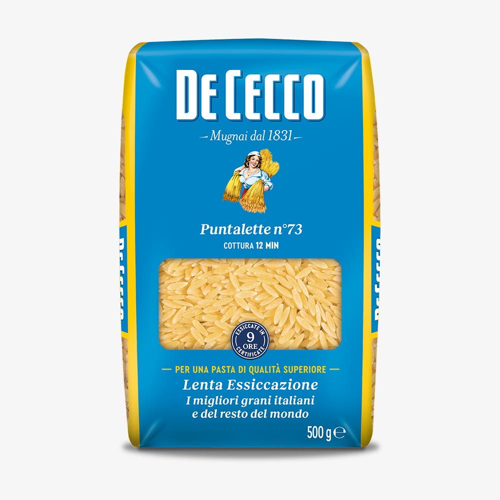 Ontdek De Cecco Risone, authentieke Italiaanse rijstvormige pasta van hoogwaardige durumtarwe met stevige al dente beet. Perfect voor soepen, salades en mediterrane gerechten.