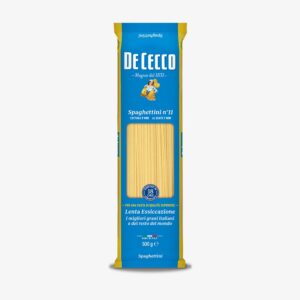 Ontdek De Cecco Spaghettini, authentieke Italiaanse pasta van hoogwaardige durumtarwe met stevige al dente beet. Perfect voor lichte sauzen en visgerechten.