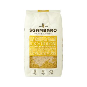 Vermicelli van Sgambaro (500g). Dunne Italiaanse pasta van durum tarwe. Perfect voor soepen, lichte sauzen en snelle gerechten.
