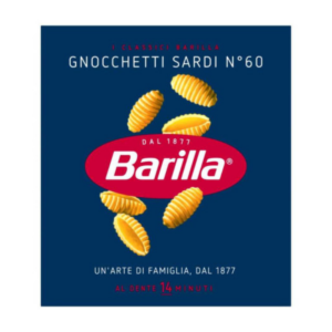 Bestel Barilla Gnocchetti Sardi, authentieke Sardijnse pasta van hoogwaardige durumtarwe. Perfect voor ragù, salsiccia en mediterrane Italiaanse gerechten.