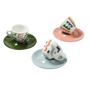Koop Dersut Espresso Kopjes by Caba. Set van 3 kleurrijke Italiaanse espresso kopjes van hoogwaardig porselein. Perfect voor een authentieke espresso beleving.