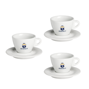 Koop Dersut Espresso Kop en Schotel set van 3. Originele Italiaanse espressokopjes van hoogwaardig porselein. Perfect voor een authentieke espresso beleving.