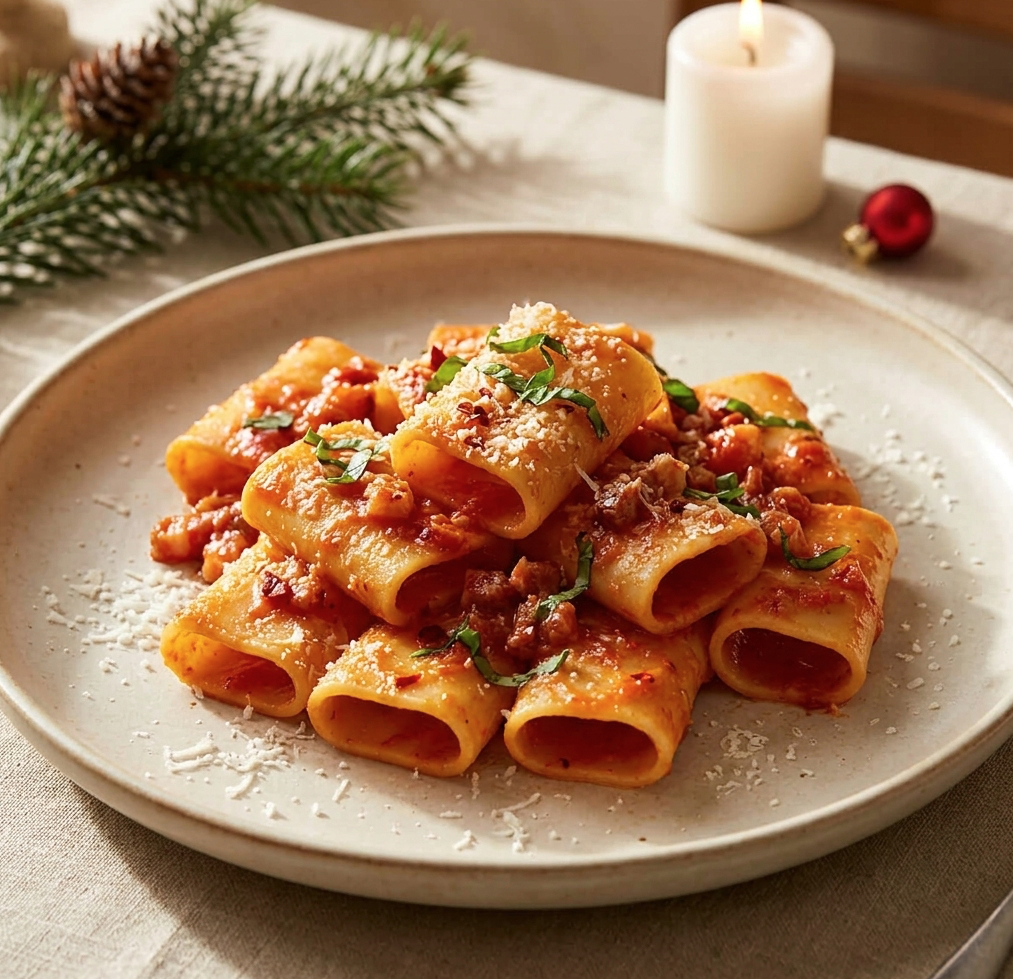 Paccheri met een rijke saus
