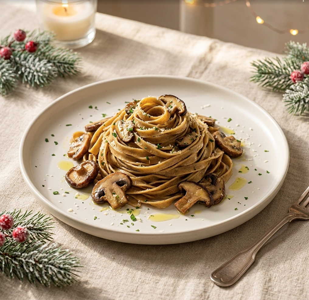 Pappardelle met paddenstoelen