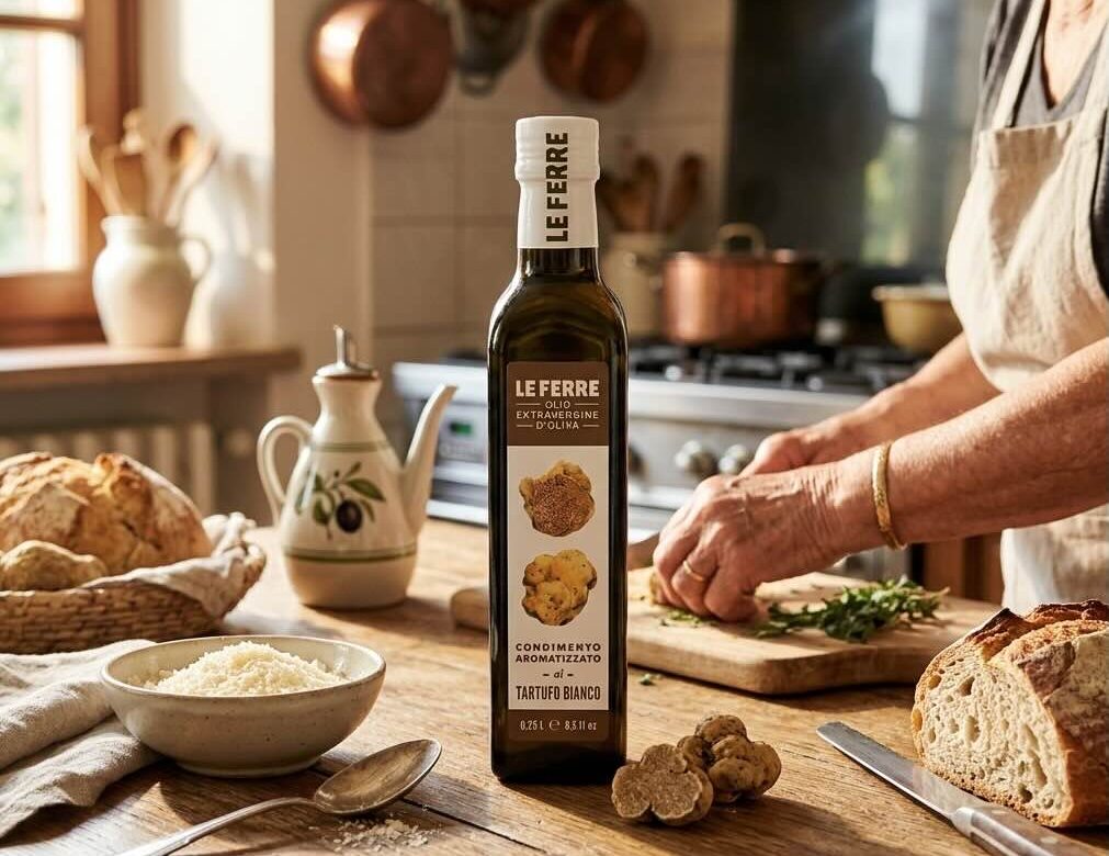 Ontdek olijfolie met truffel: hoe truffelolie smaakt, waarvoor je deze Italiaanse smaakmaker gebruikt en waar je op let bij het kiezen.