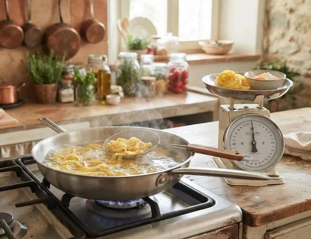 Hoeveel tagliatelle per persoon heb je nodig? Bekijk hoeveel gram je rekent als hoofdgerecht of voorgerecht, inclusief handige tabellen voor grote groepen.